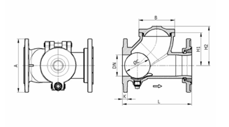 Mynd af Einstefnuloki m. Kúlu DN200 PN10