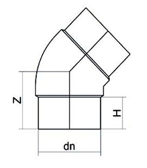 Mynd af Hálfhné EF DN280 45° SDR17