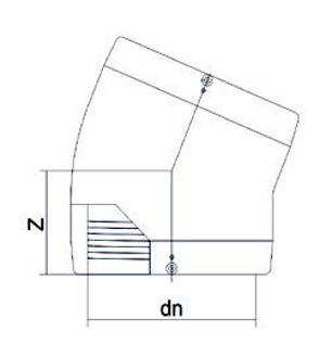 Mynd af Hné EF DN180 22,5° SDR11
