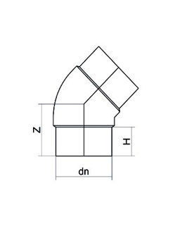 Mynd af Hálfhné EF DN125 45° SDR11