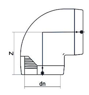 Mynd af Hné EF DN200 90° SDR11