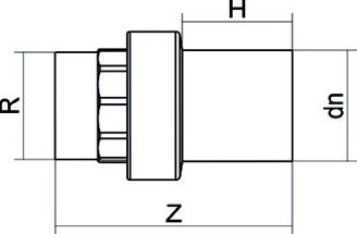 Mynd af Rafsuðu Nippiltengi DN32-1" SDR11 PE/Kopar