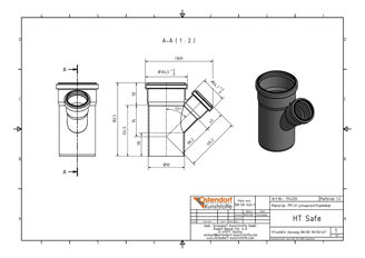 Mynd af PP Grein 90/50mm - 45°