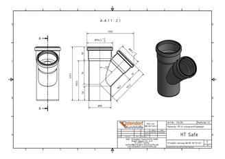 Mynd af PP Grein 90/75mm - 45°