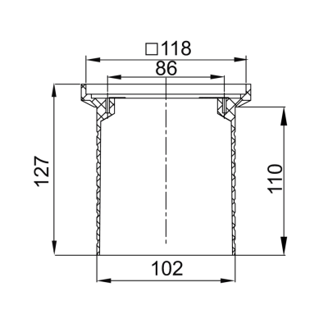 Mynd af Upphækkun Plast 127mm