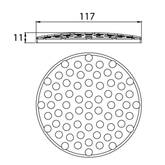 Mynd af Rist Kringlótt DN70
