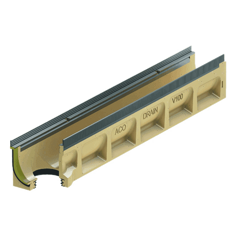 Mynd af Niðurfall Renna Multiline V100E 1000mm m. Úrtak E600 Galvaniserað ACO