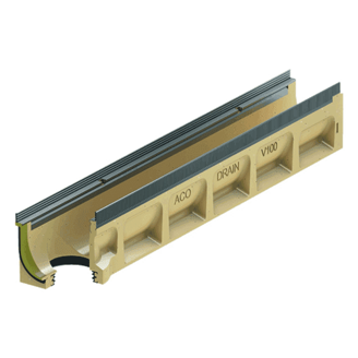 Mynd af Niðurfall Renna Multiline V100E 1000mm m. Úrtak E600 Galvaniserað ACO