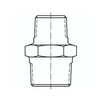 Mynd af Brjóstnippill 1 1/4" x 3/4" Sv