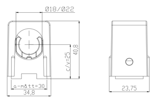 Mynd af Slöngufesting FALU SNAP einföld 18/22mm