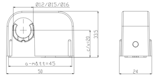 Mynd af Slöngufesting FALU SNAP einföld 12/15/16mm