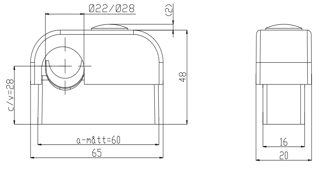Mynd af Slöngufesting FALU ORIGINAL einföld 22-28mm
