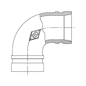 Mynd af Hné 1 1/4" - Galvaniserað