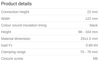 Mynd af MEFA Rörafesting Trabant 70-76mm