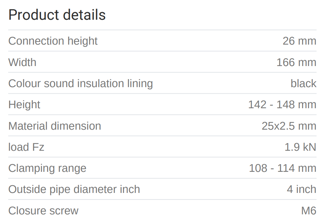 Mynd af MEFA Rörafesting Trabant 108-114mm 4"