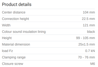 Mynd af MEFA Rörafesting Trabant 70-76mm