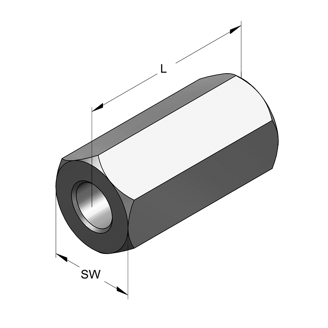 Mynd af MEFA Langrær Sexkant ryðfríar M12 40mm