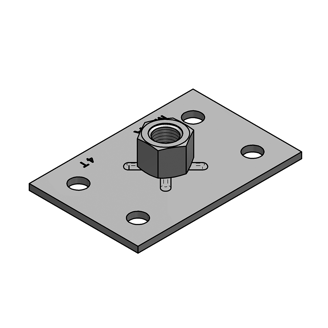 Mynd af MEFA Fótstykki M8 110x73x4mm