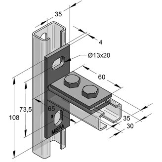 Mynd af MEFA Samsetning lárétt f. brautir STEX 35