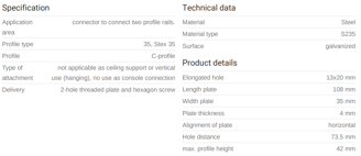 Mynd af MEFA Samsetning lárétt f. brautir STEX 35