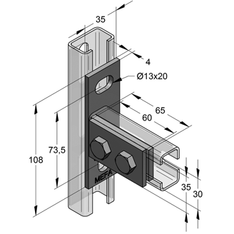 Mynd af MEFA Samsetning lóðrétt f. brautir STEX 35