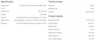 Mynd af MEFA Samsetning lóðrétt f. brautir STEX 35