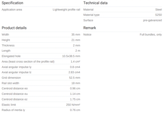 Mynd af MEFA Brautir 35x21x2mm 2M