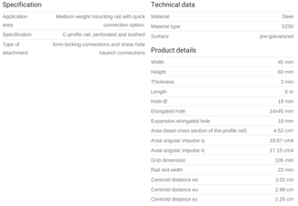 Mynd af MEFA Brautir 45x60x3mm 6M