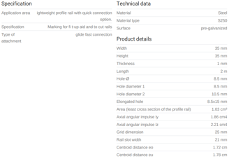 Mynd af MEFA Brautir STEX 35x35x1mm 2M