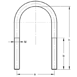 Mynd af MEFA U-járn f. Sprinkler 1 1/4" M8 42,4mm