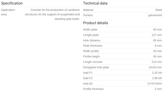 Mynd af MEFA T-knekti 45/45 315mm