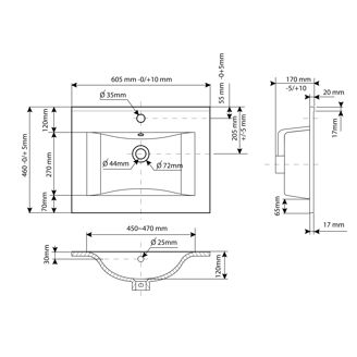Mynd af Allibert Soft handlaug 60cm
