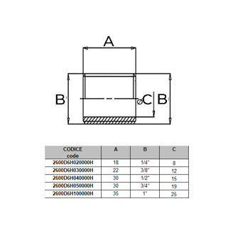 Mynd af Kopar Blindnippill 1/2"