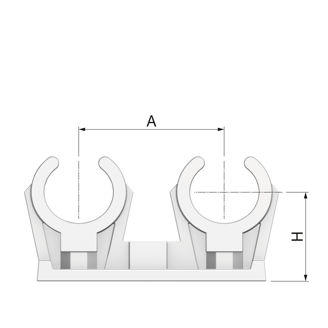 Mynd af Flamco tvöfaldar plastfestur 18mm