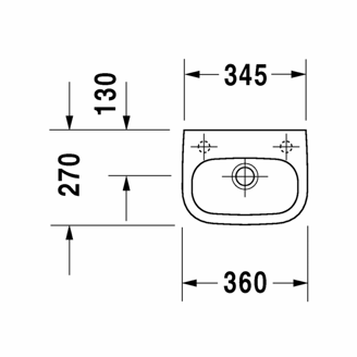 Mynd af Duravit D-Code vegghandlaug 36x27cm gat vinstri