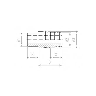 Mynd af PVC Slöngutengi 12-14mm