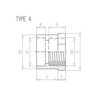 Mynd af PVC Snittuð Minnkun 1" x 63mm
