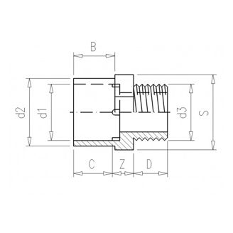 Mynd af PVC Múffu Nippil Nippiltengi 20 x 28 x 1/2