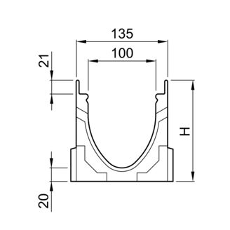 Mynd af ACO Niðurfall Renna V100 0,5m c250