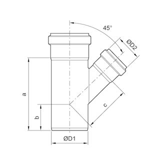 Mynd af ACO Ryðfrí Grein DN 110/75/45°