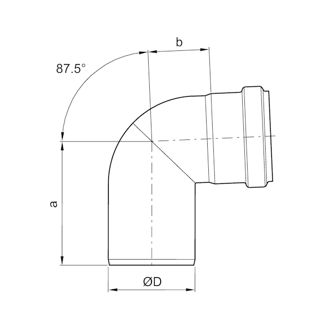 Mynd af ACO Hné 75/87,5° Ryðfrítt