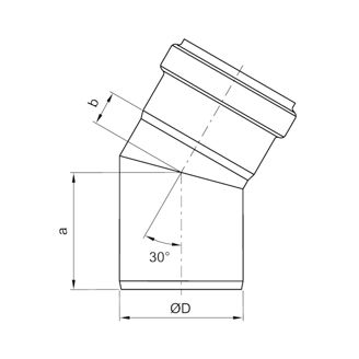 Mynd af ACO Hné 75/30° Ryðfrítt