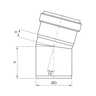 Mynd af ACO Hné 110/15° Ryðfrítt