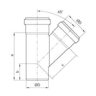 Mynd af ACO Grein 160/45° Ryðfrítt