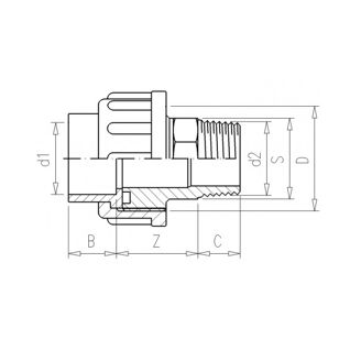 Mynd af PVC Nippil Union 63 x 2"